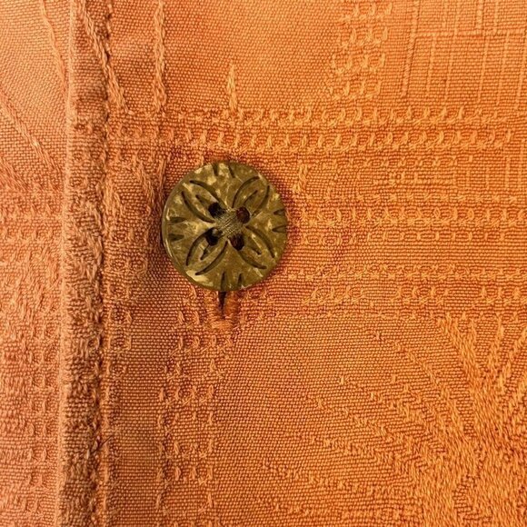 Tommy Bahama Shirt Mens Medium Silk Orange Short Sleeve Hawaiian Camp Mens M - Picture 5 of 13